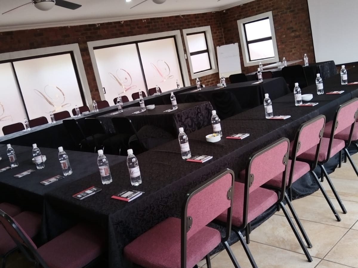 Conference room arranged classroom-style for a training session